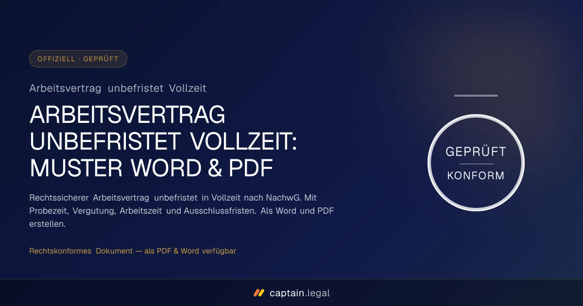 Arbeitsvertrag unbefristet Vollzeit