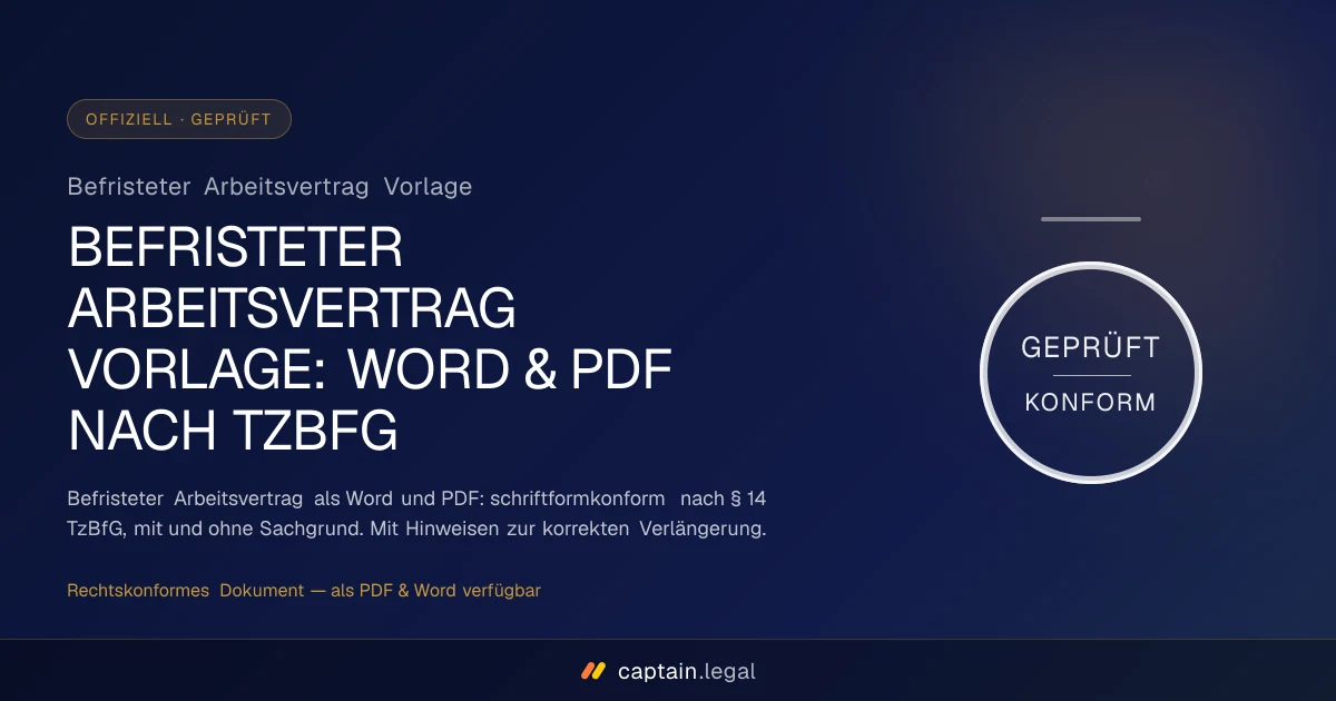 Befristeter Arbeitsvertrag Vorlage