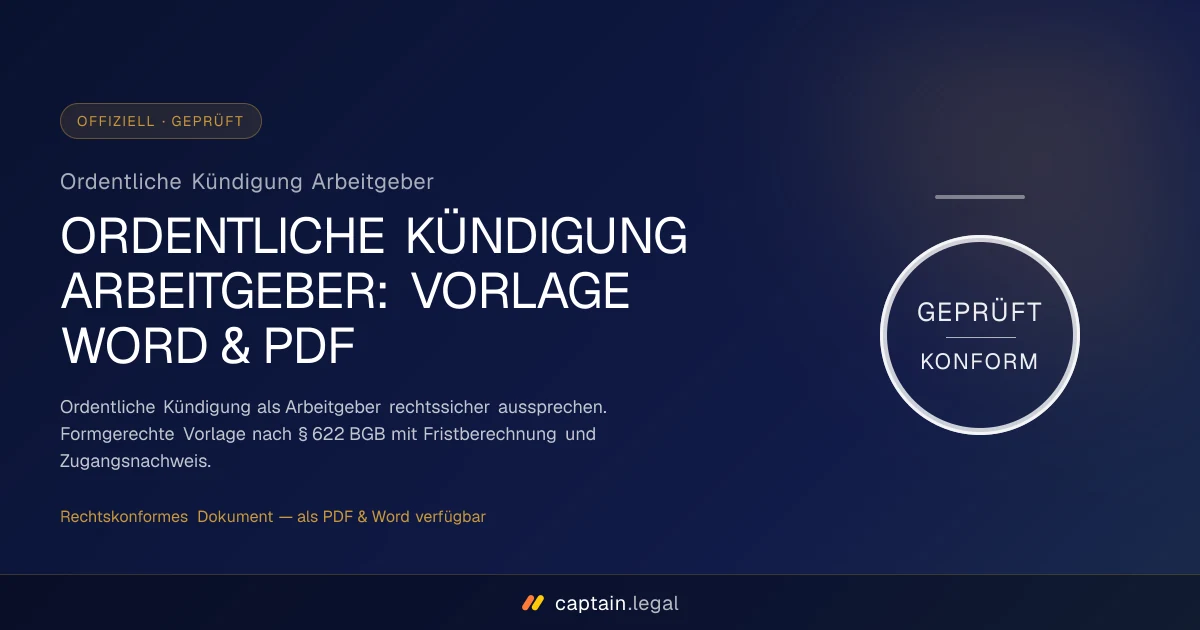 Ordentliche Kündigung Arbeitgeber