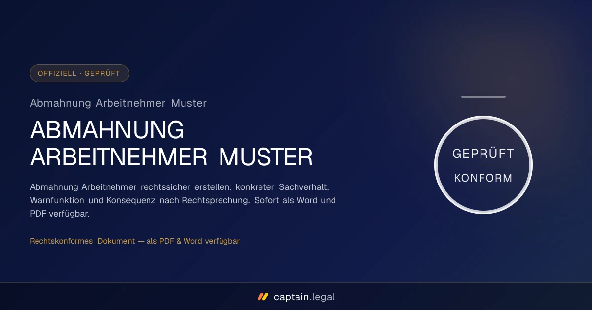 Abmahnung Arbeitnehmer Muster