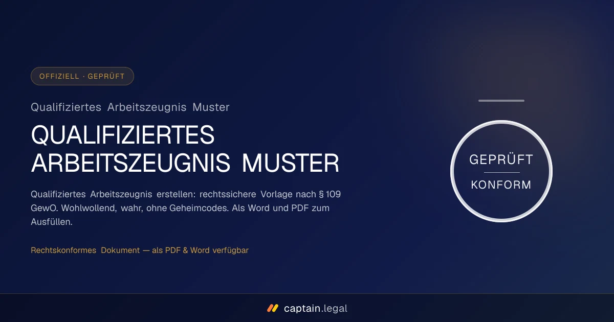 Qualifiziertes Arbeitszeugnis Muster