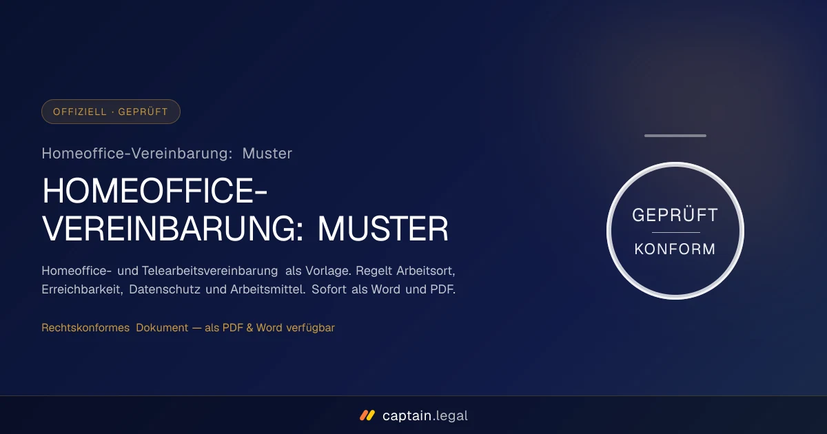 Homeoffice-Vereinbarung: Muster