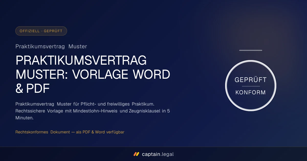 Praktikumsvertrag Muster