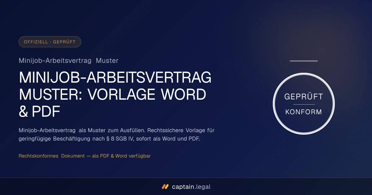 Minijob-Arbeitsvertrag Muster