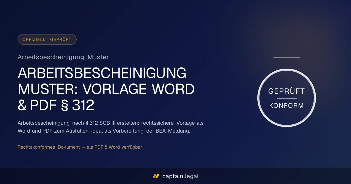 Arbeitsbescheinigung Muster