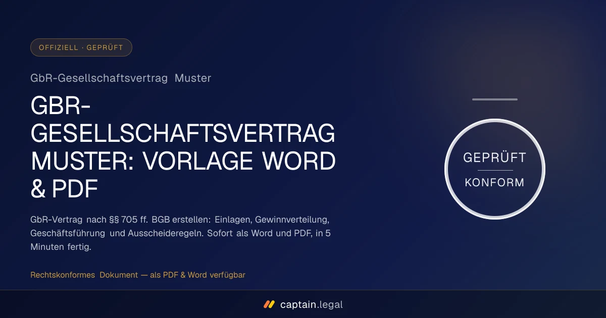 GbR-Gesellschaftsvertrag Muster