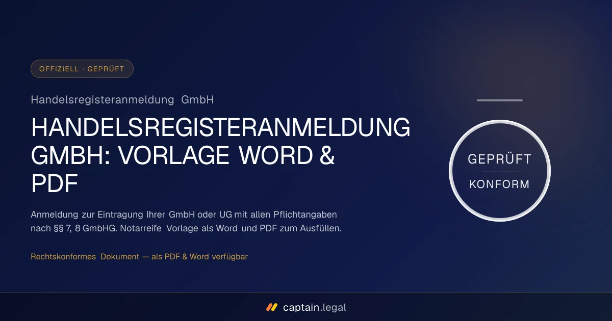 Handelsregisteranmeldung GmbH