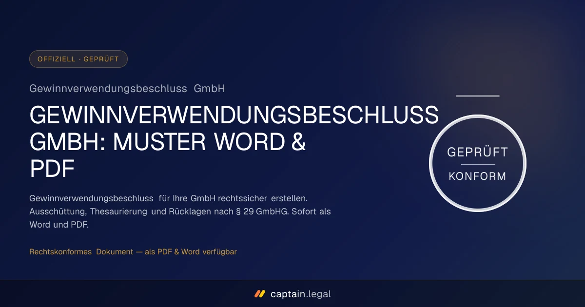 Gewinnverwendungsbeschluss GmbH