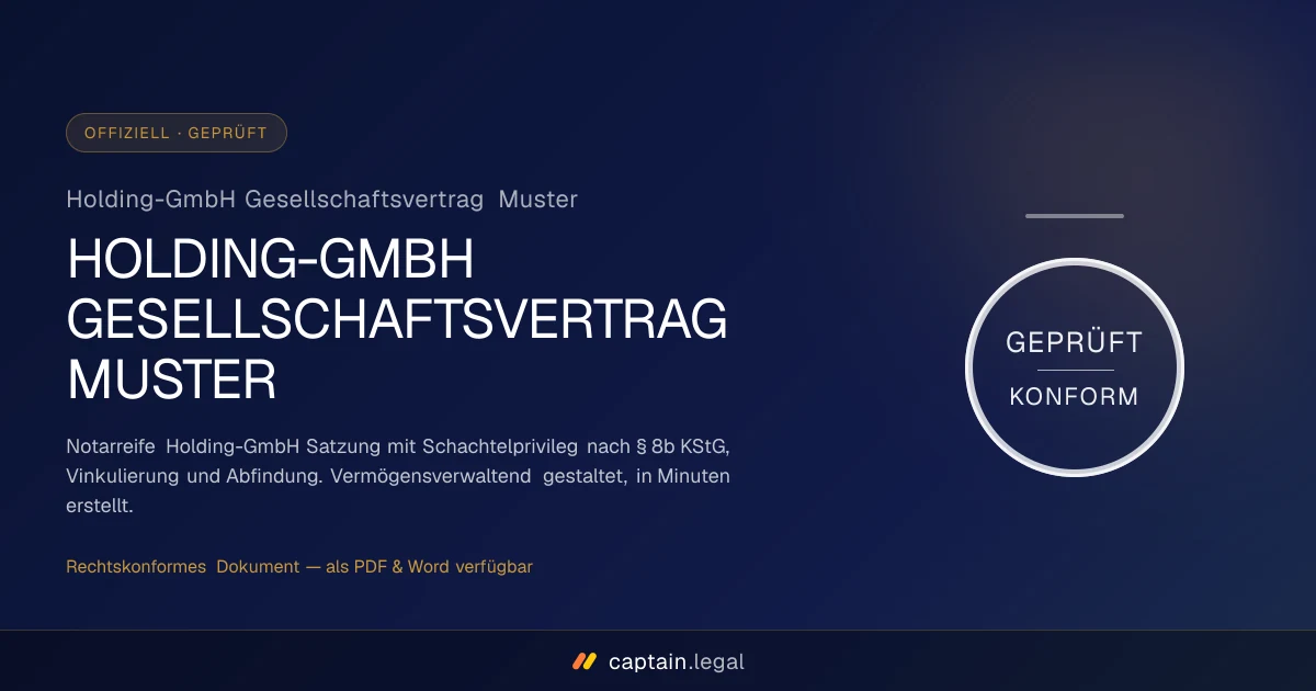 Holding-GmbH Gesellschaftsvertrag Muster
