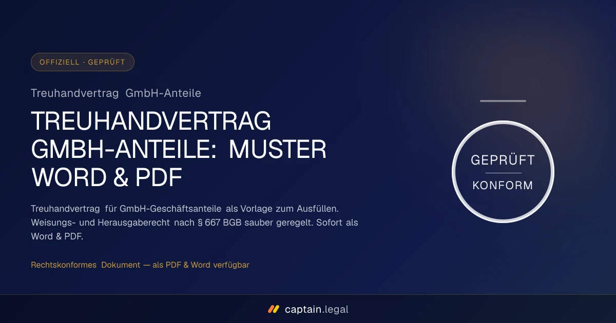Treuhandvertrag GmbH-Anteile