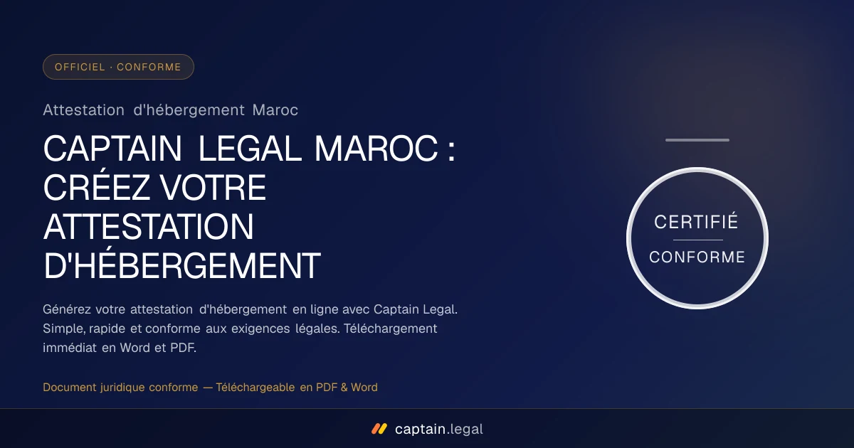 Attestation d'hébergement Maroc