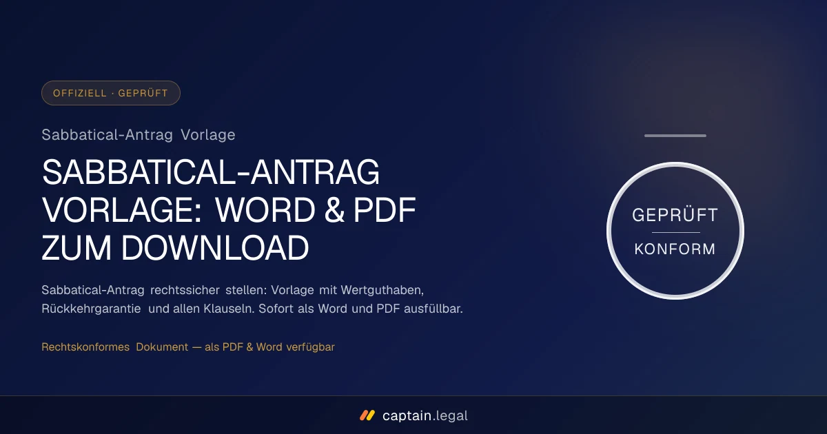 Sabbatical-Antrag Vorlage