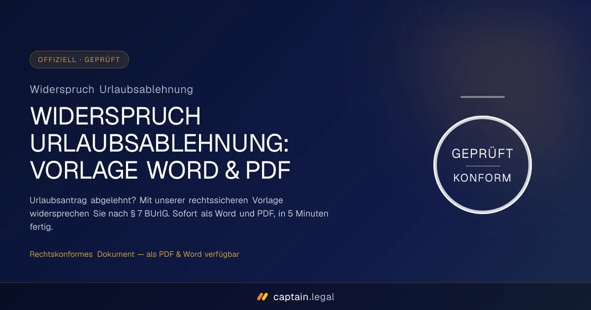 Widerspruch Urlaubsablehnung