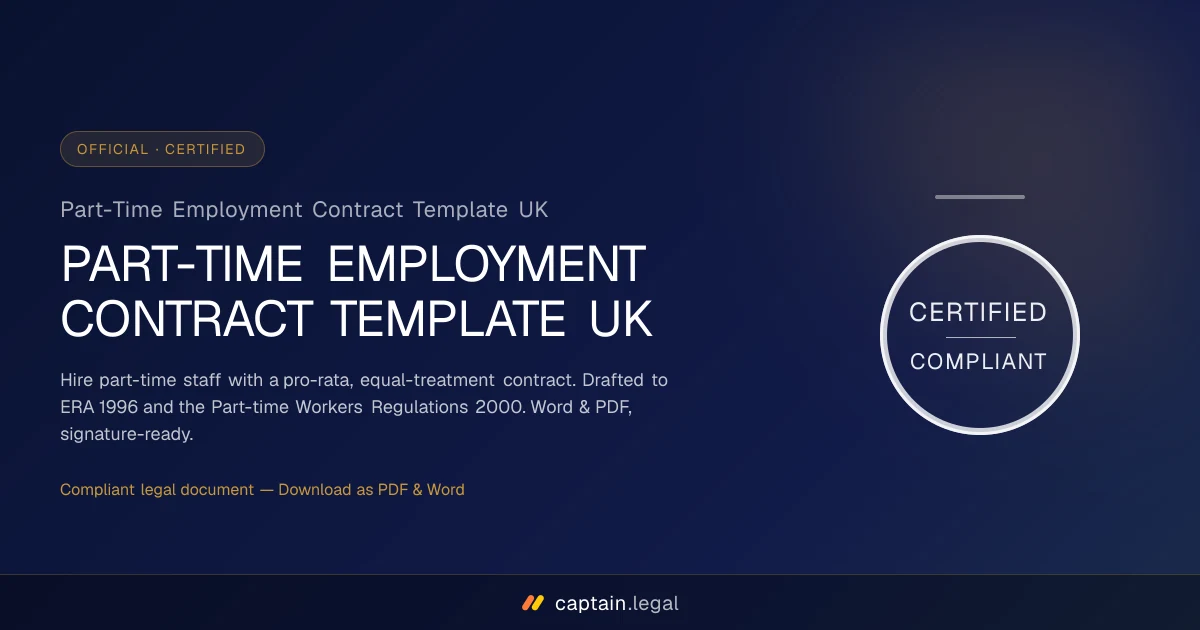 Part-Time Employment Contract Template UK