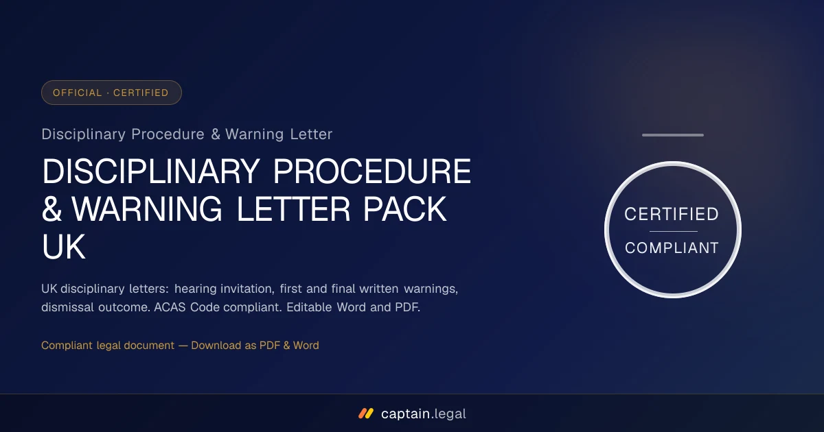 Disciplinary Procedure & Warning Letter