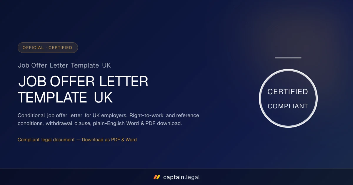 Job Offer Letter Template UK