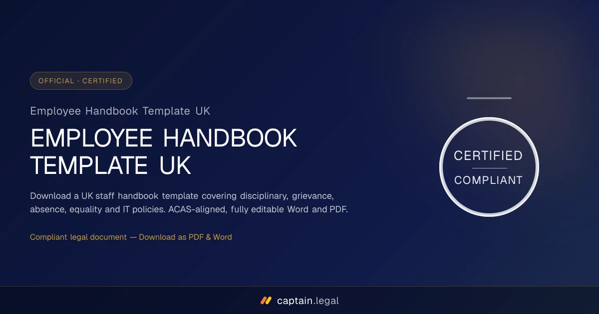 Employee Handbook Template UK
