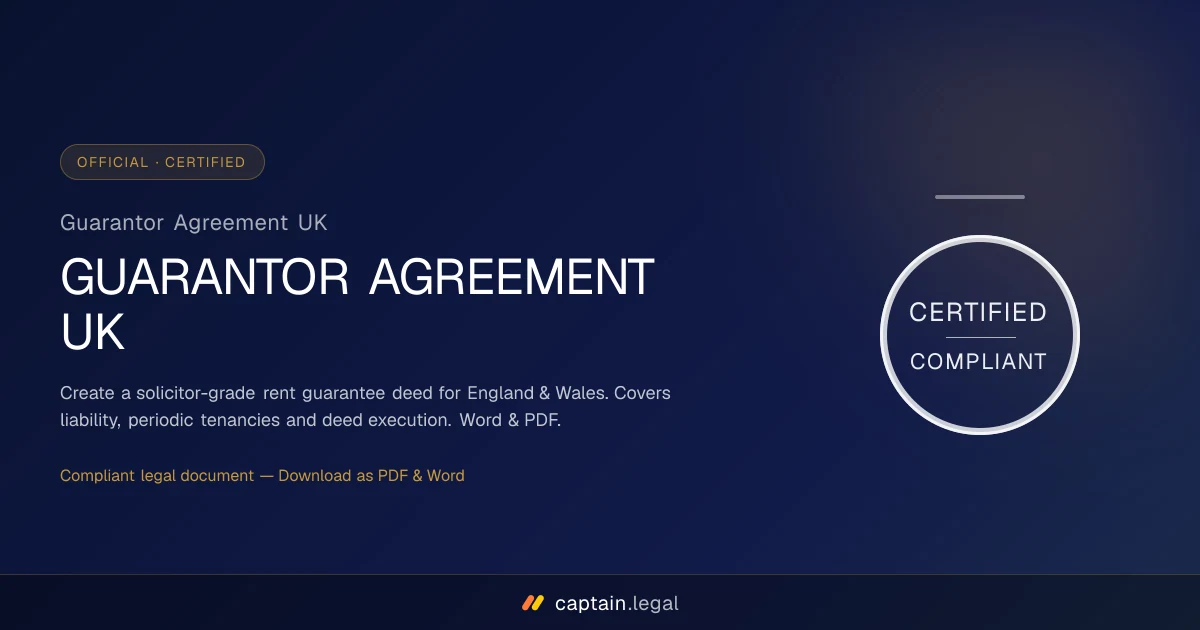 Guarantor Agreement UK