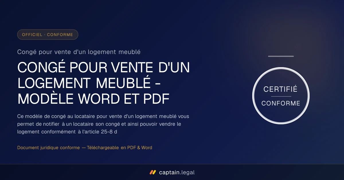 Congé pour vente d'un logement meublé