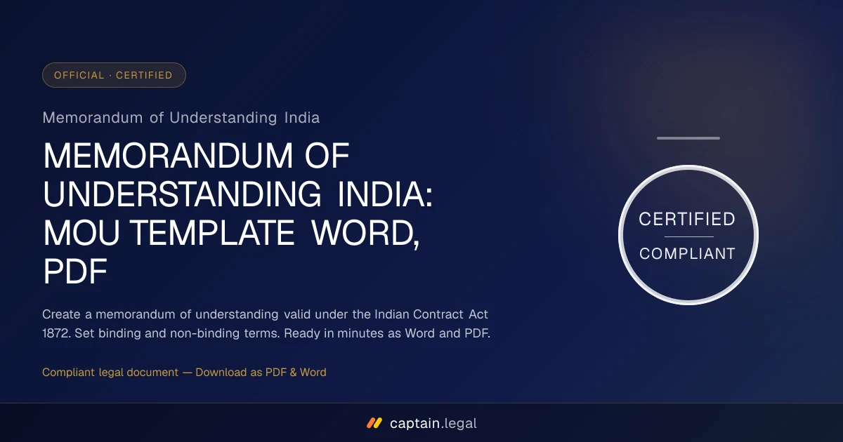 Memorandum of Understanding India