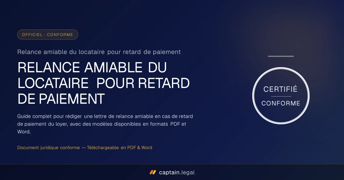 Relance amiable du locataire pour retard de paiement