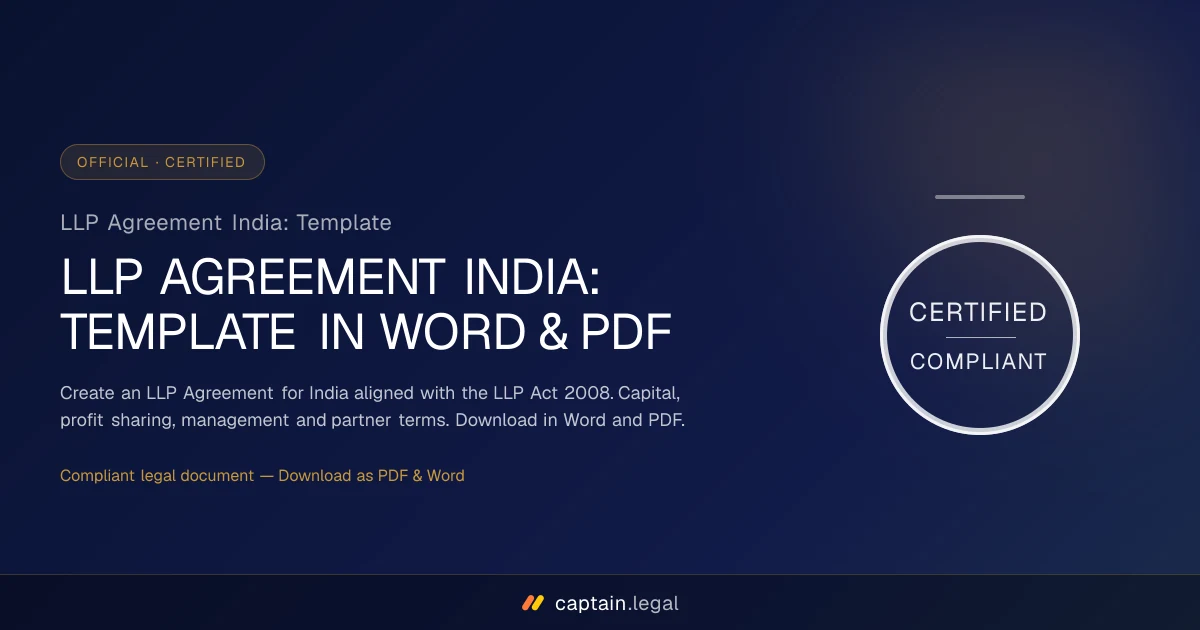 LLP Agreement India: Template