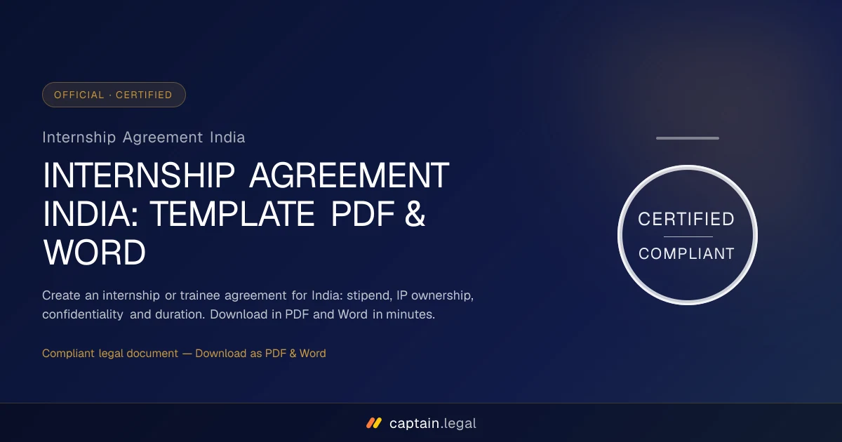 Internship Agreement India