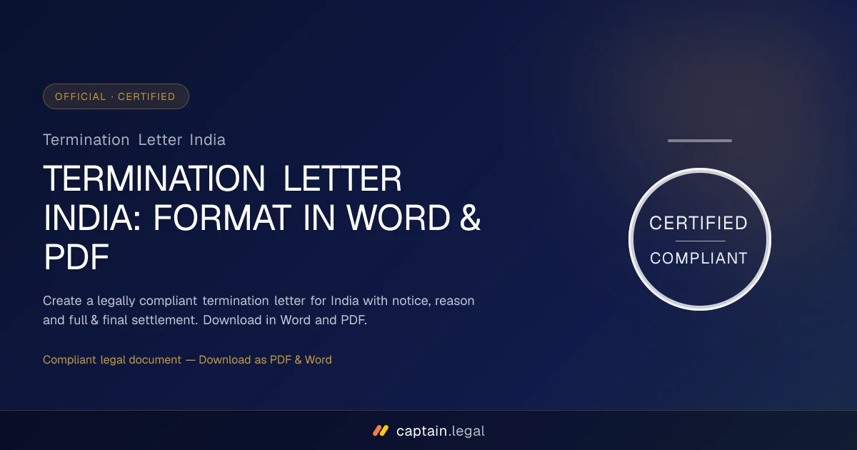 Termination Letter India