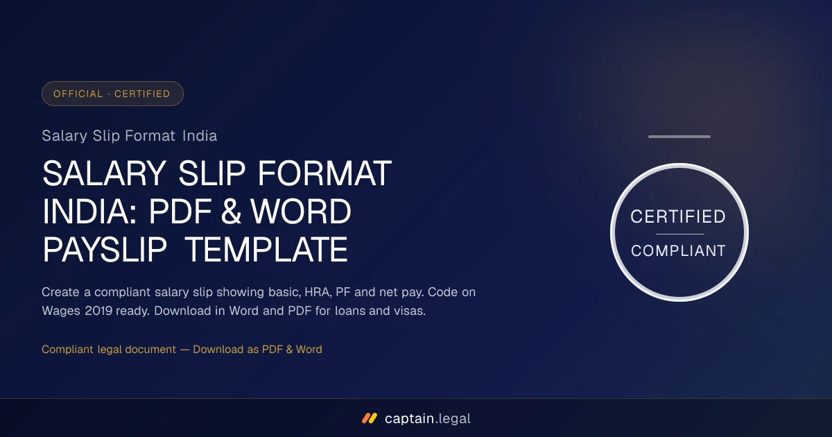 Salary Slip Format India