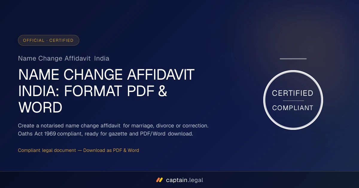 Name Change Affidavit India