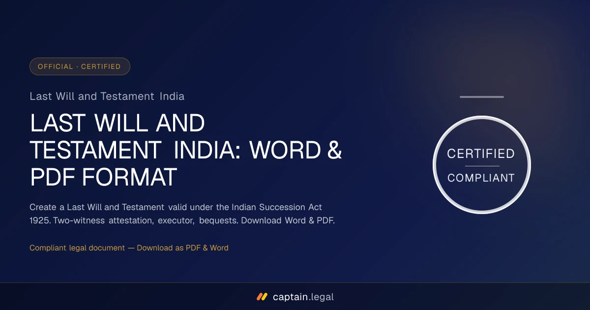 Last Will and Testament India