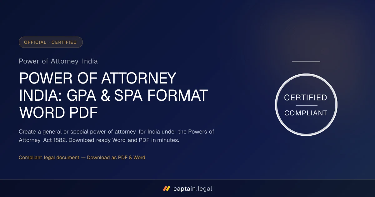 Power of Attorney India