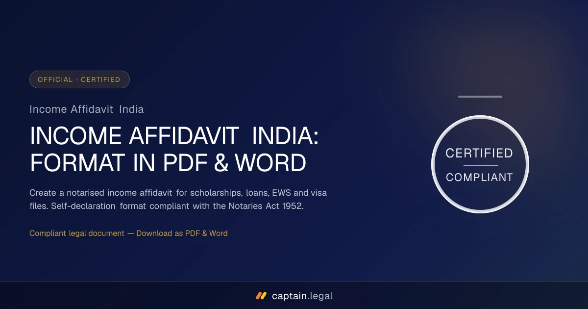 Income Affidavit India