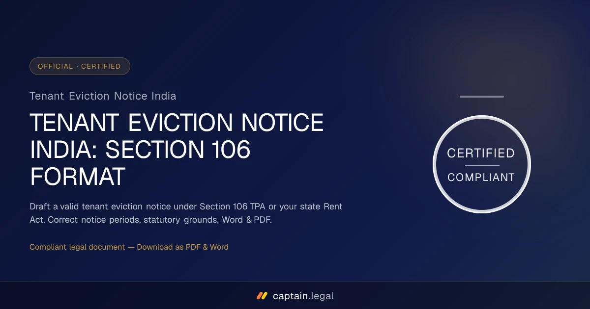 Tenant Eviction Notice India
