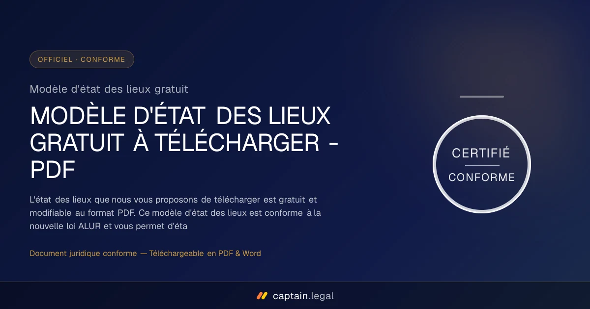Modèle d'état des lieux gratuit