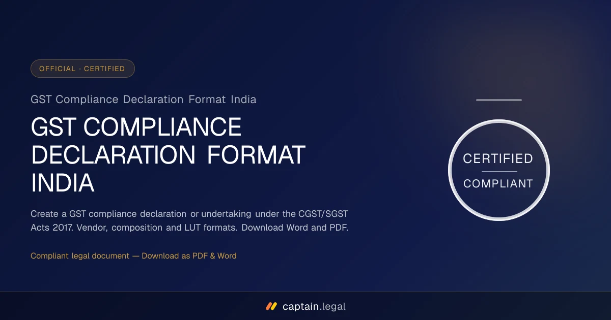 GST Compliance Declaration Format India