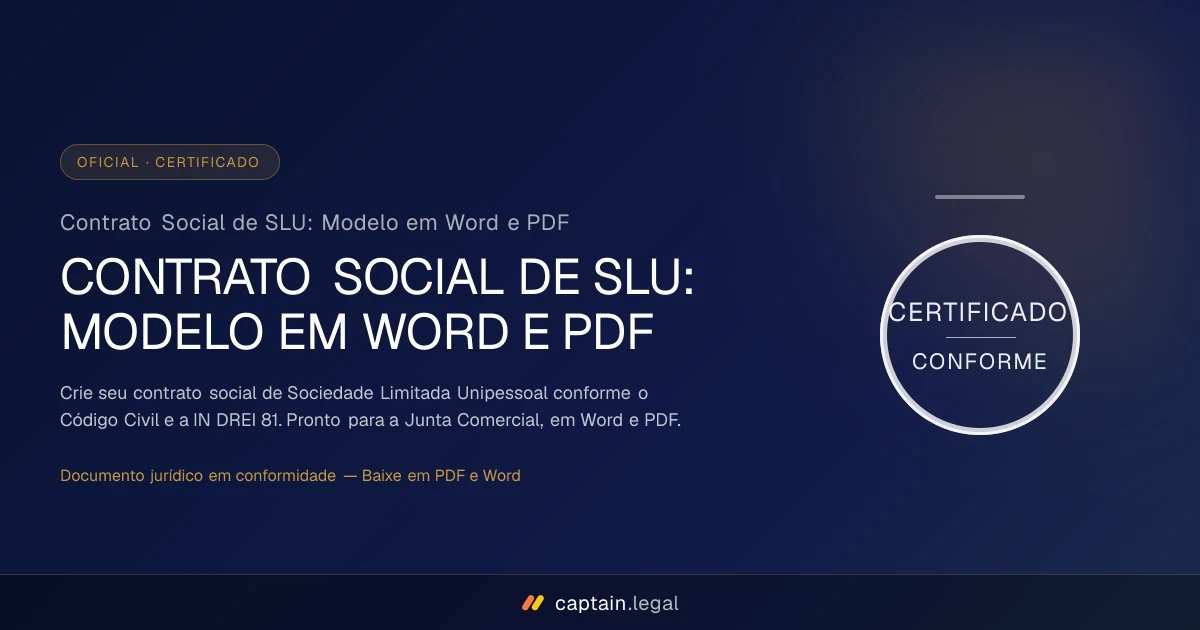 Contrato Social de SLU: Modelo em Word e PDF