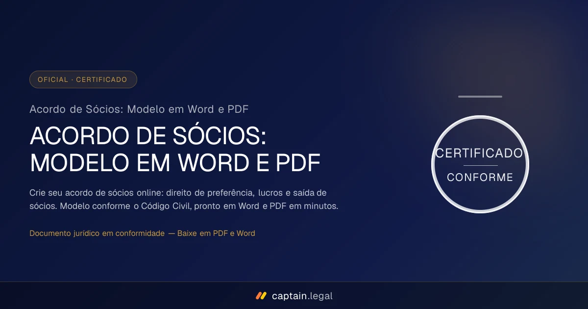 Acordo de Sócios: Modelo em Word e PDF