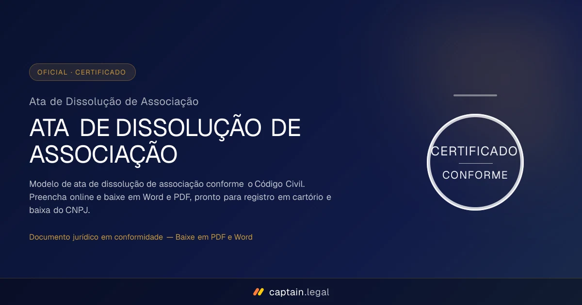 Ata de Dissolução de Associação
