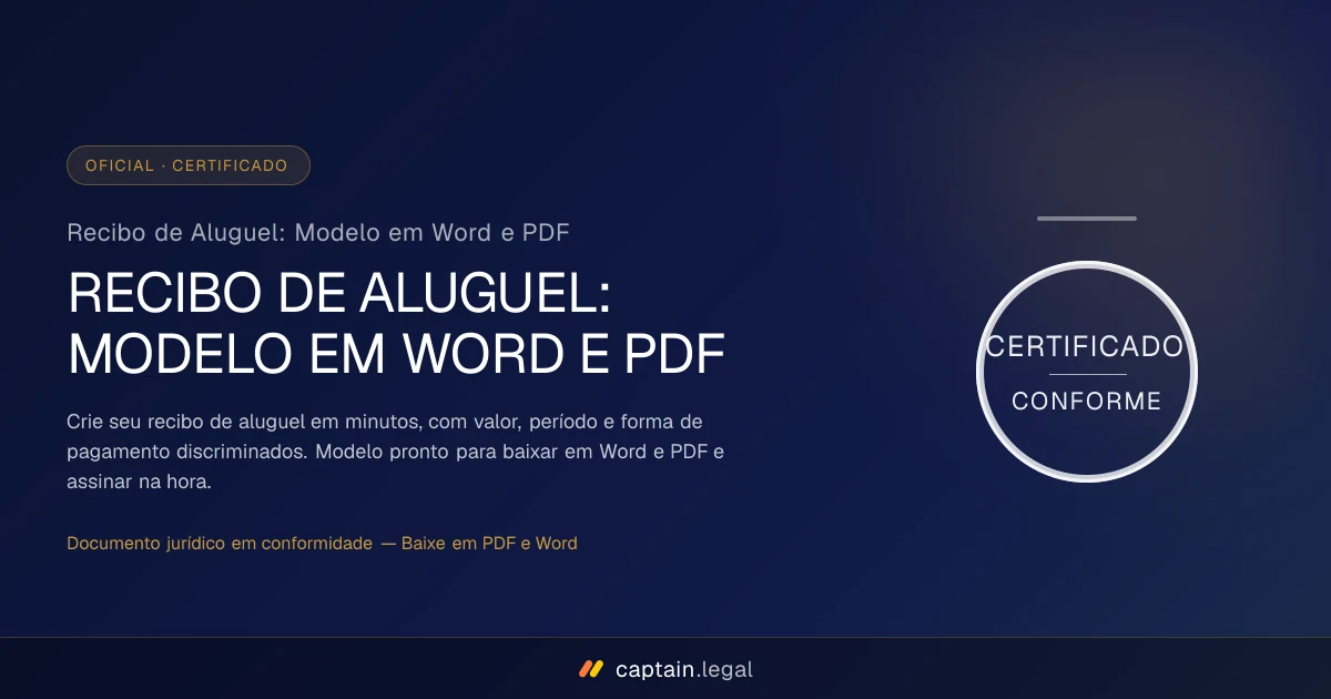 Recibo de Aluguel: Modelo em Word e PDF
