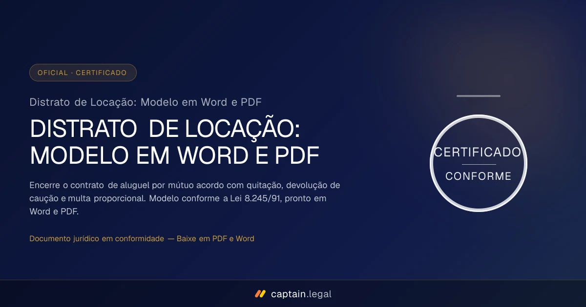 Distrato de Locação: Modelo em Word e PDF