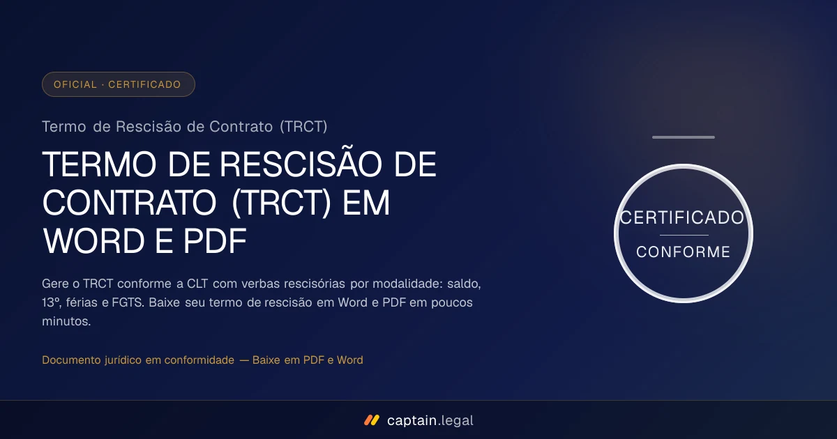 Termo de Rescisão de Contrato (TRCT)