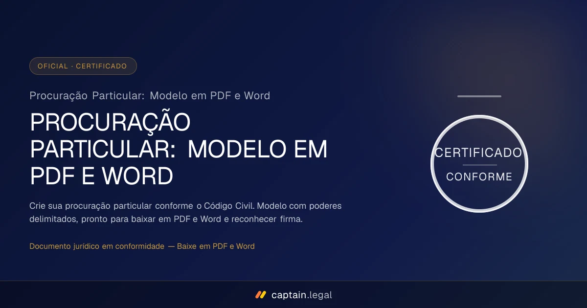 Procuração Particular: Modelo em PDF e Word
