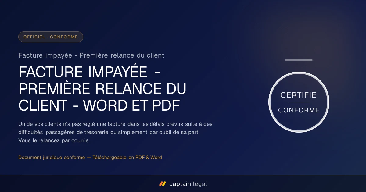 Facture impayée - Première relance du client