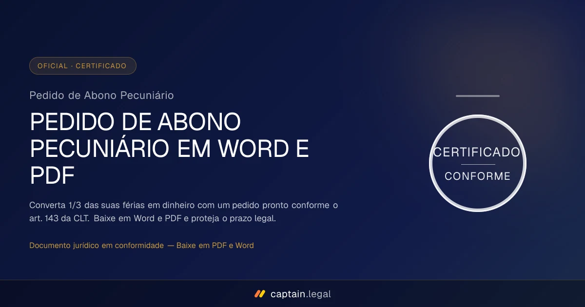 Pedido de Abono Pecuniário