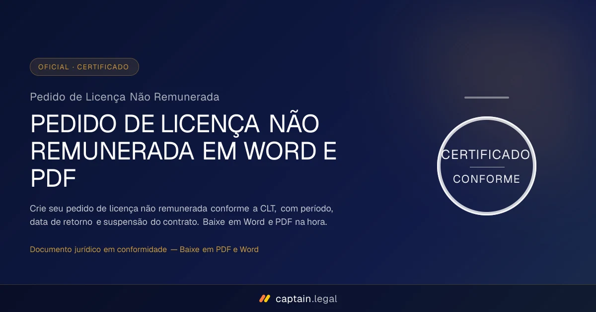 Pedido de Licença Não Remunerada