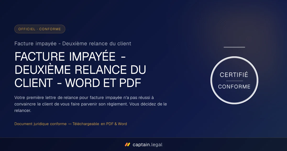 Facture impayée - Deuxième relance du client