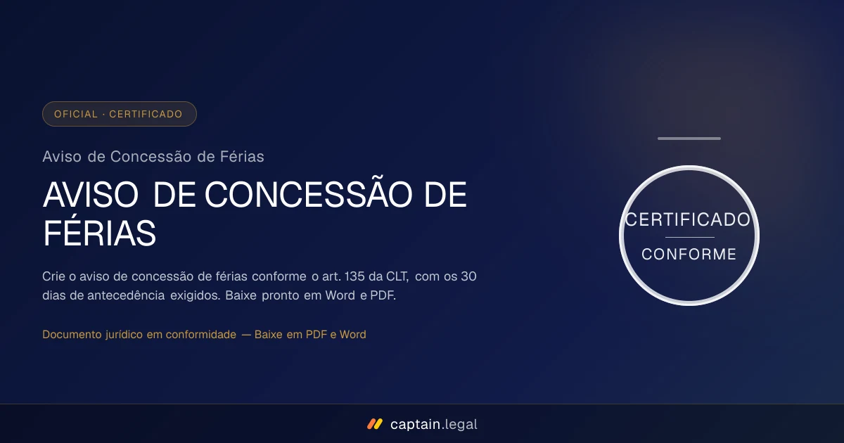 Aviso de Concessão de Férias