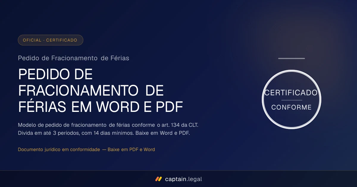 Pedido de Fracionamento de Férias
