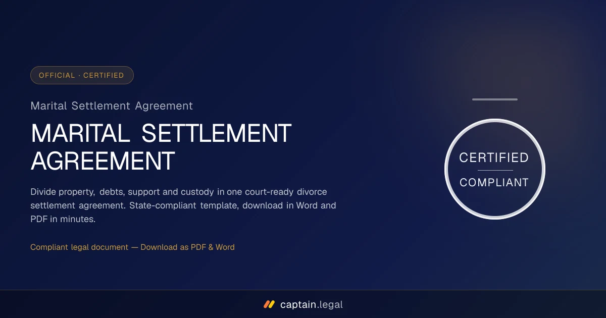 Marital Settlement Agreement